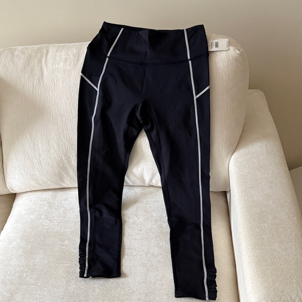 FP Movement by Free People Black Leggings with Gray Stripes